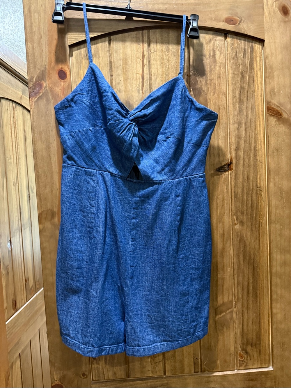 Old Navy Blue Denim-Look Romper with Twist Front